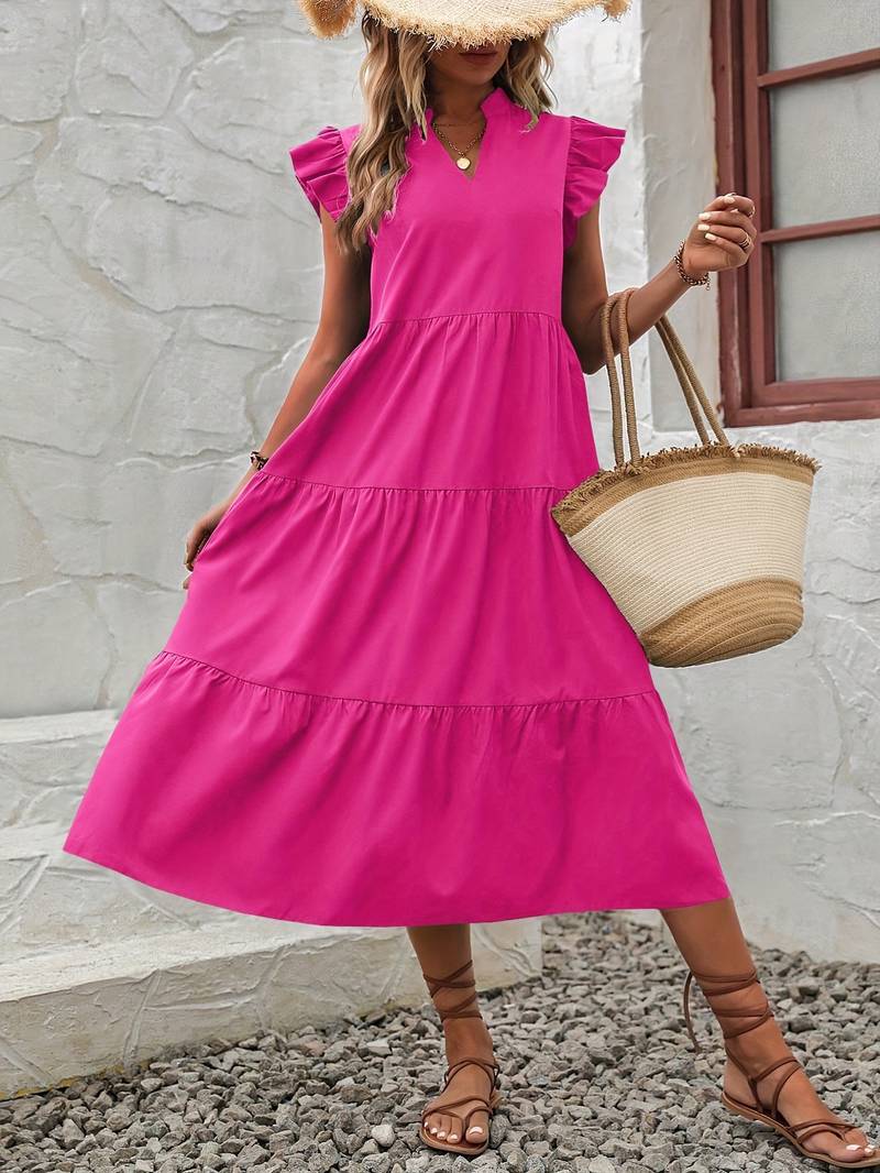 Emma – elegant dress with ruffle sleeves for spring and summer