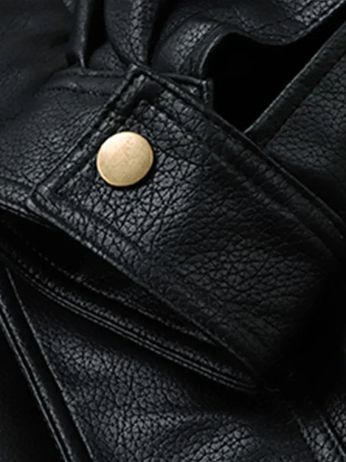 Elegant leather jacket in an oversized fit for men | perfect for everyday life