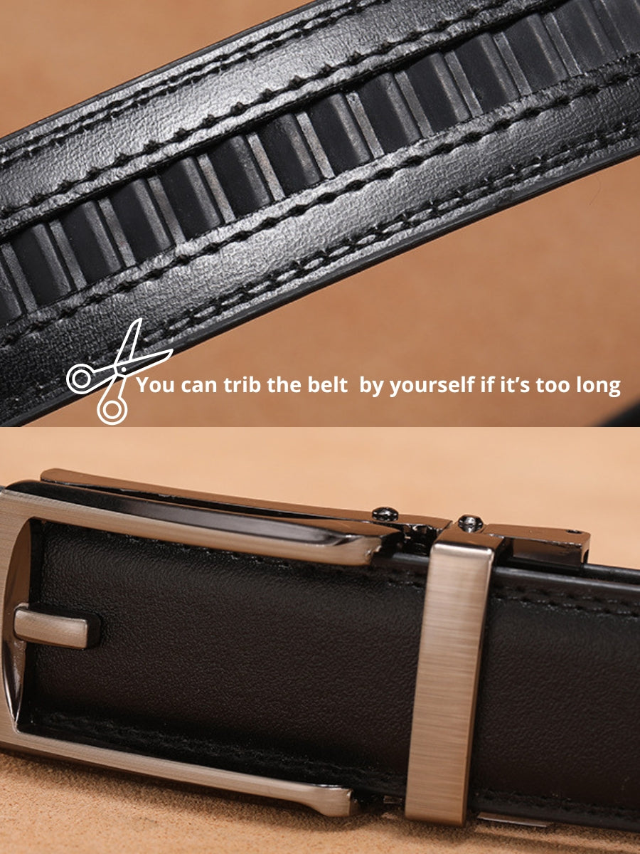 Leather Belt with Automatic Buckle