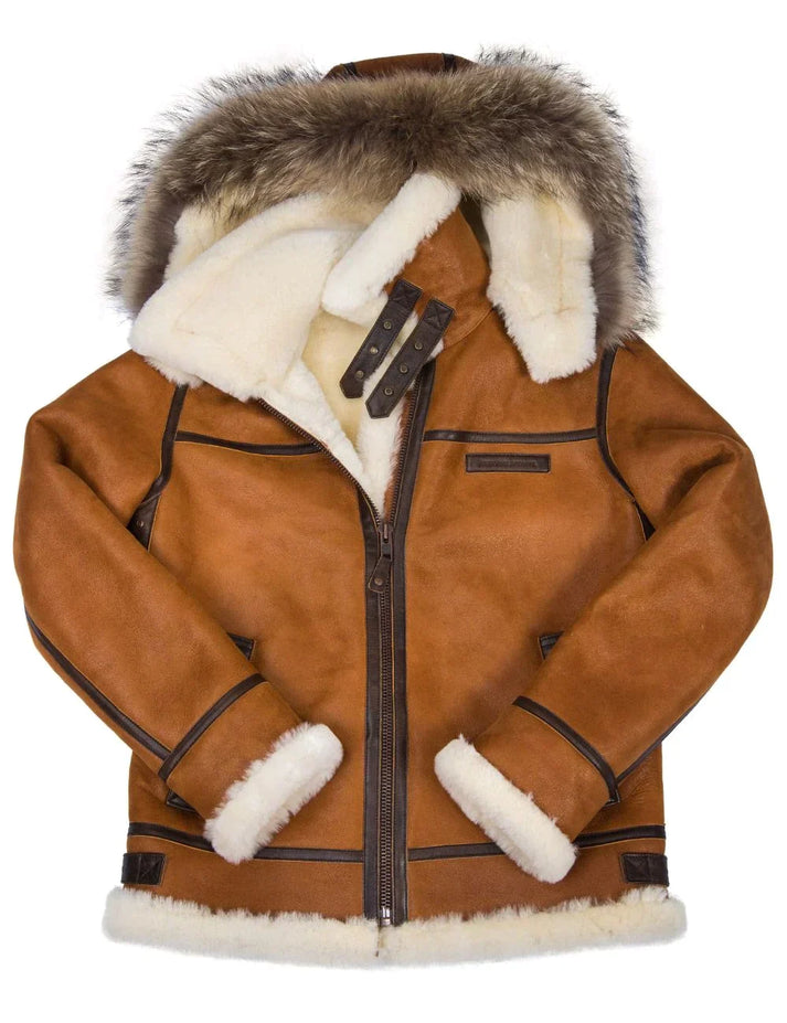 Jade - women's sheepskin coat with fur