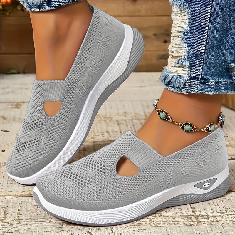 Stylish Lightweight Knit Cut-Out Sneakers for Women | Perfect for Casual Days