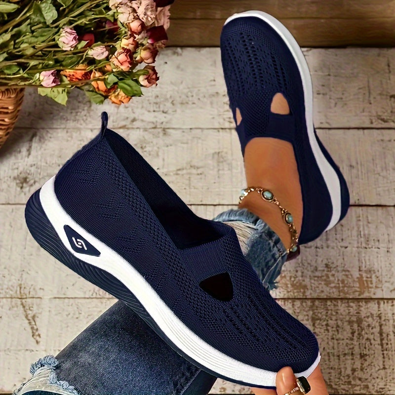 Stylish Lightweight Knit Cut-Out Sneakers for Women | Perfect for Casual Days