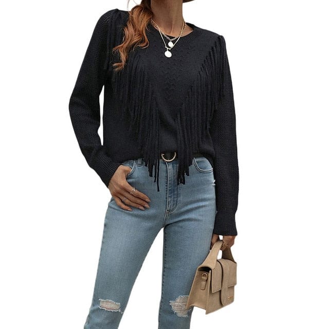 Natalie - Sweater with tassels - Chic - High-quality cotton - Ideal for autumn