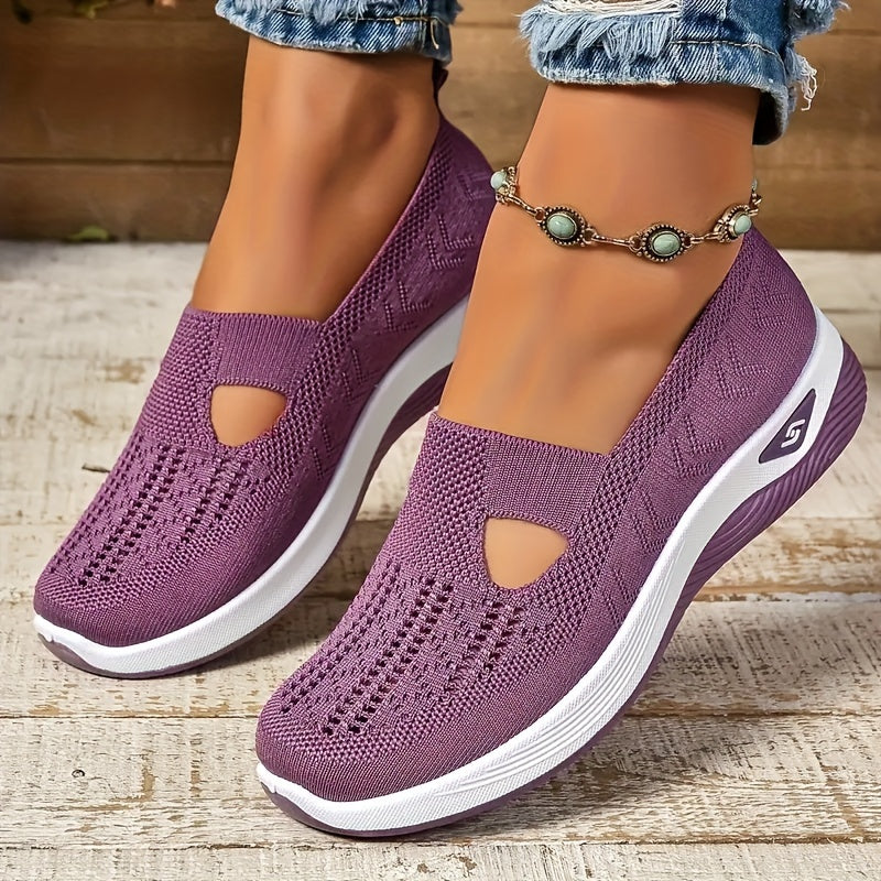 Stylish Lightweight Knit Cut-Out Sneakers for Women | Perfect for Casual Days