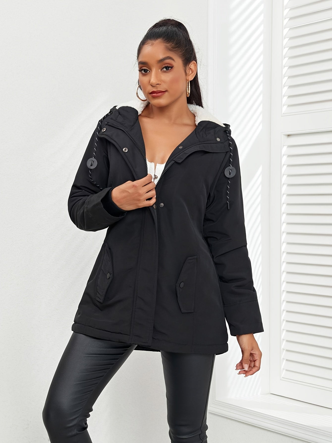 Elegant Fleece Parka Winter Jacket with Capuchon for Women | Ideal for Winter