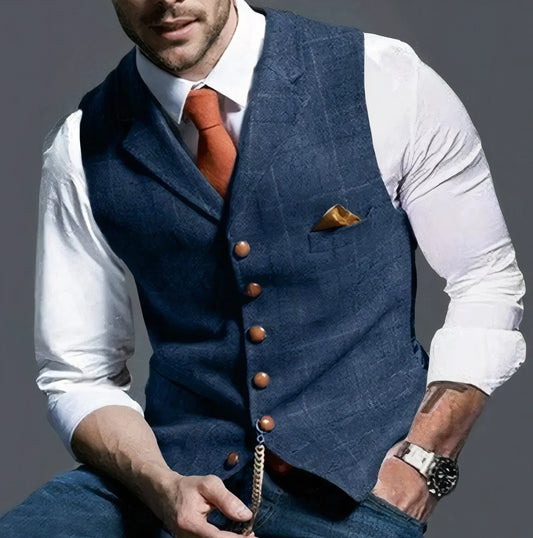 Elegant slightly checked waistcoat - Alexander