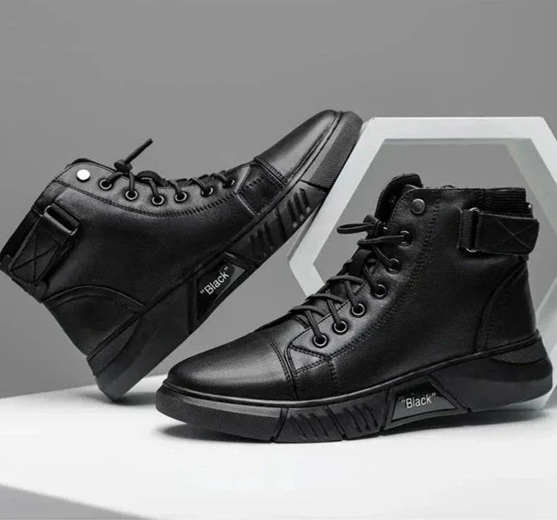 Javon | Black Leather Boots