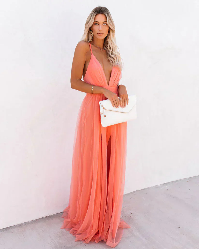 Abigail - long dress 'petal dust'