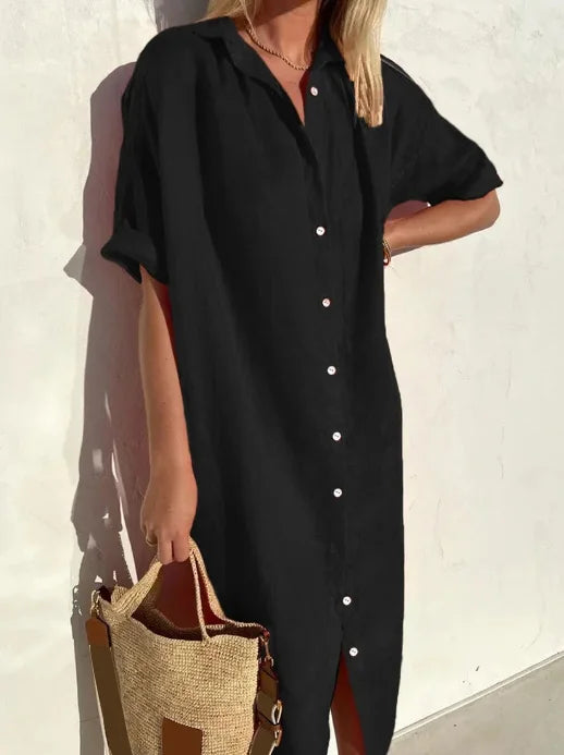 Ava – linen shirt dress