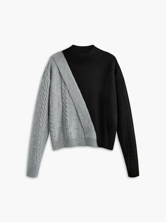 Anais™ - Double textured turtleneck jumper