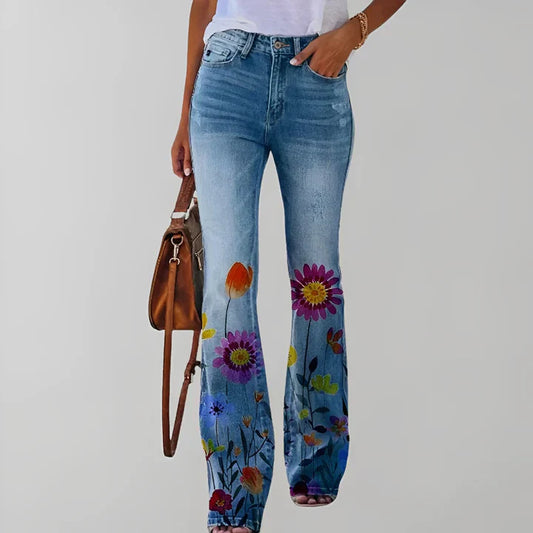 Bethanie - straight jeans with floral print