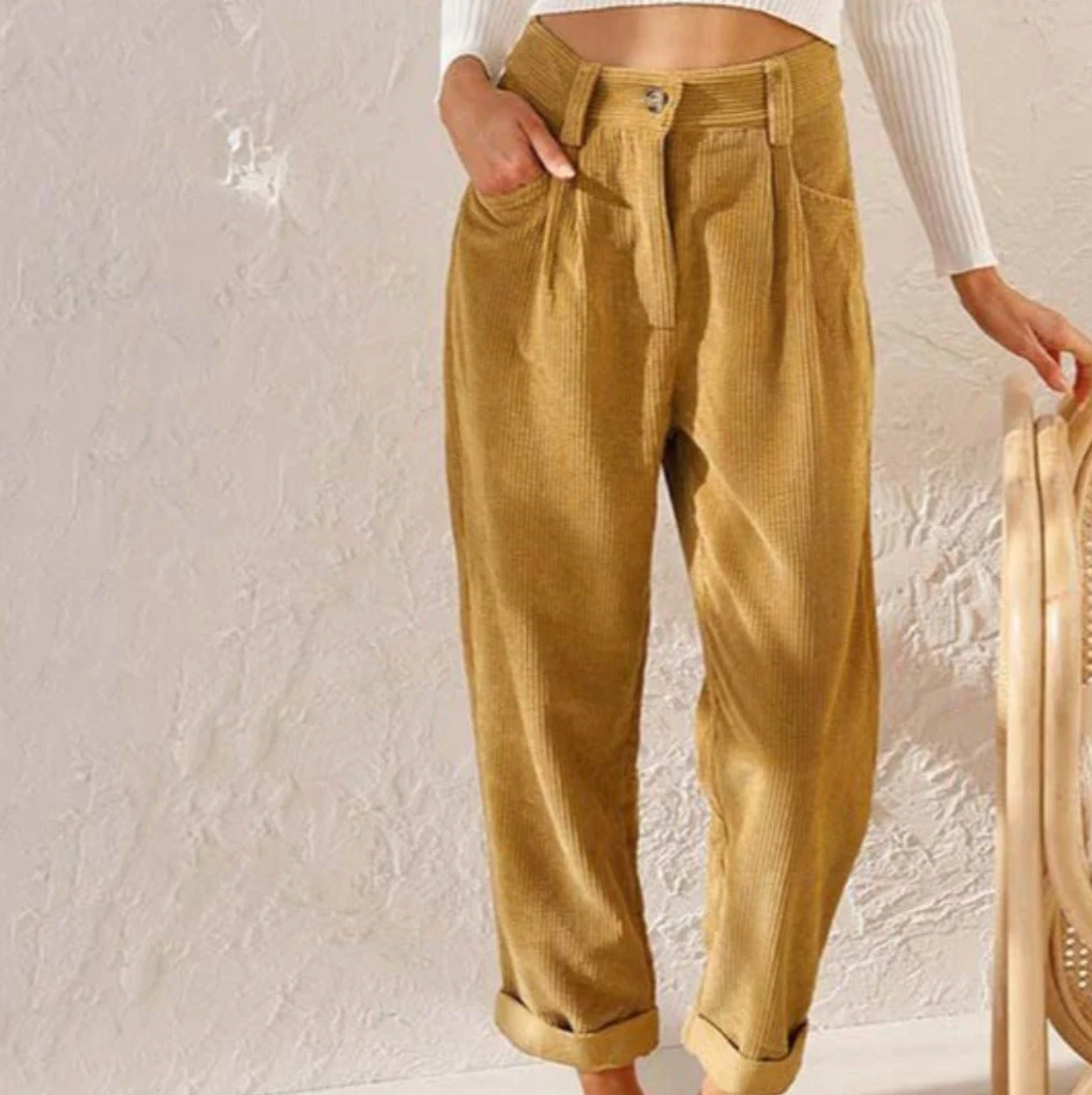 MALIA - casual leisure trousers made of corduroy