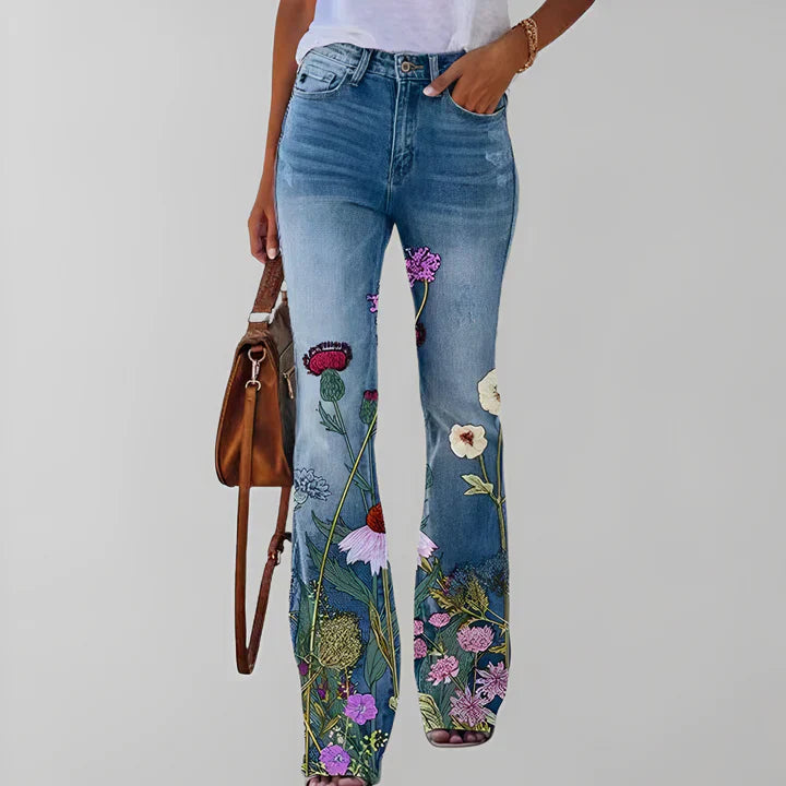 Bethanie - straight jeans with floral print