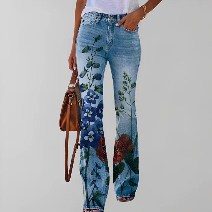 Bethanie - straight jeans with floral print