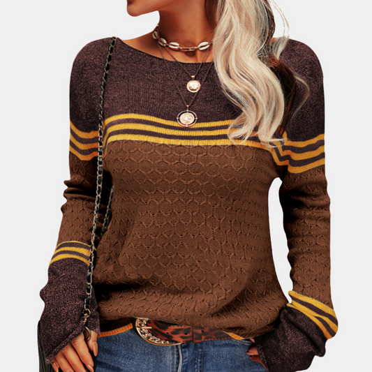 Trendy colourblock striped jumper for women