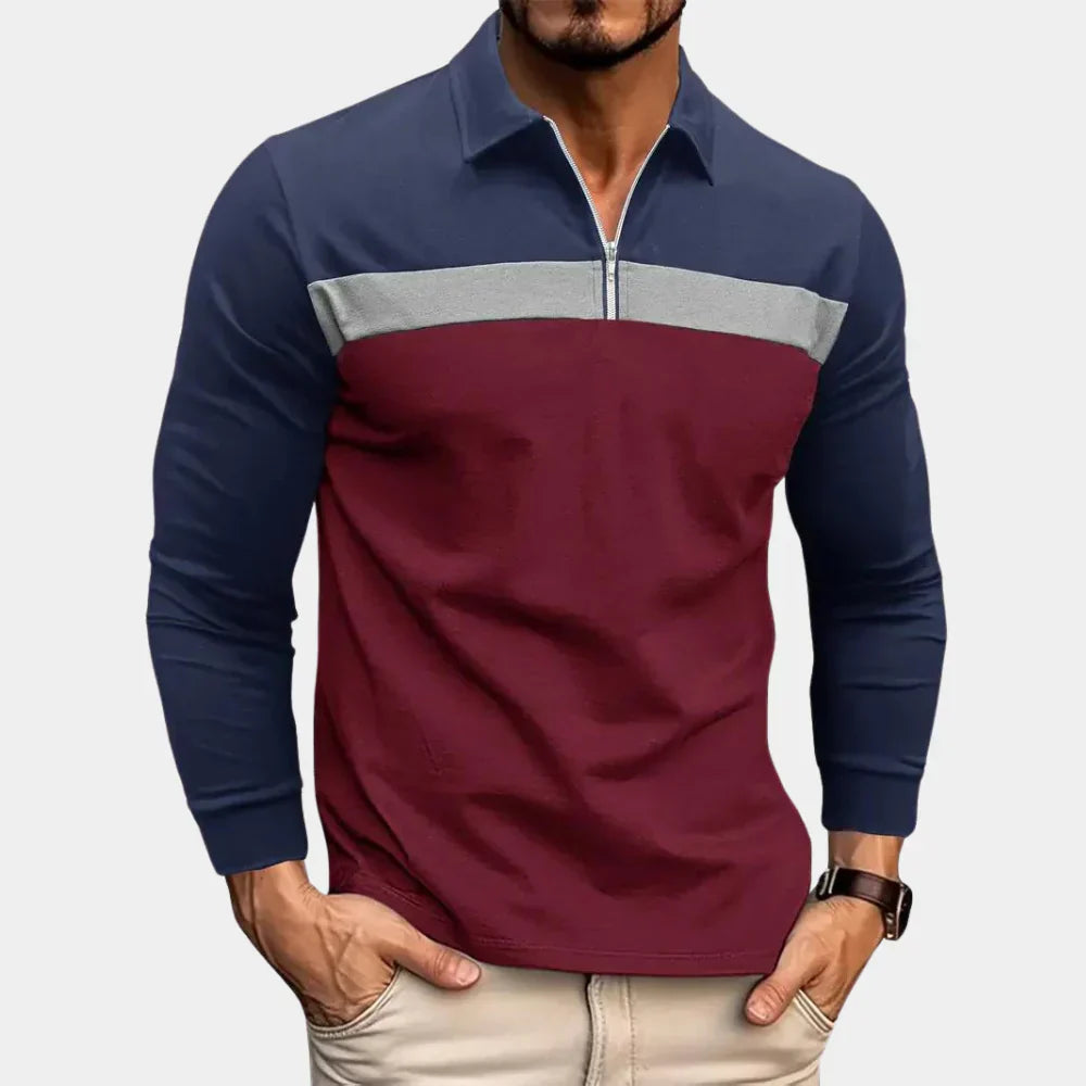 Men's - long sleeve polo shirt