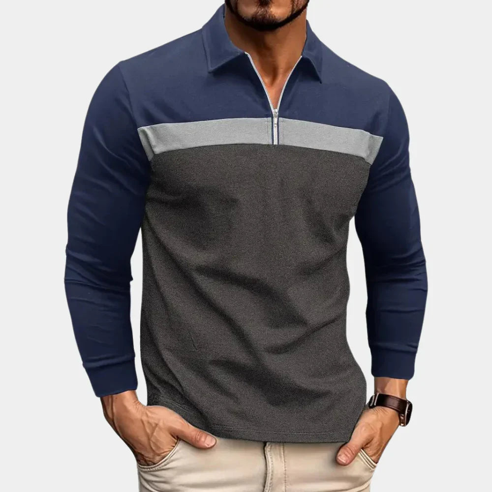 Men's - long sleeve polo shirt