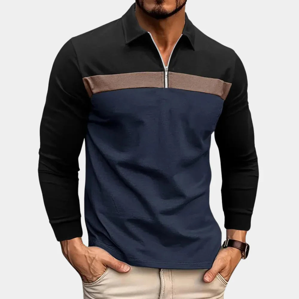 Men's - long sleeve polo shirt