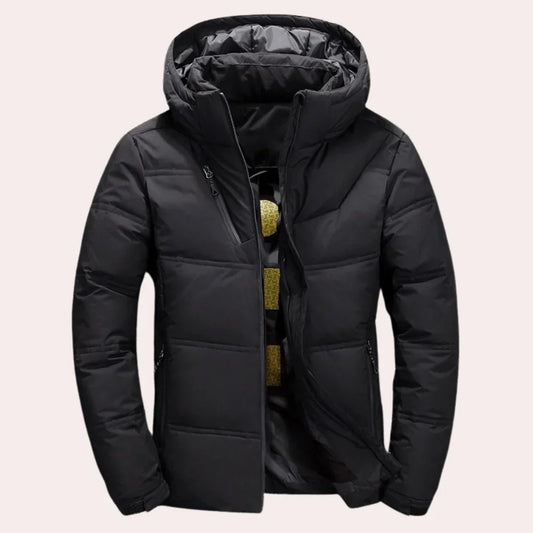 Warm men's hooded jacket