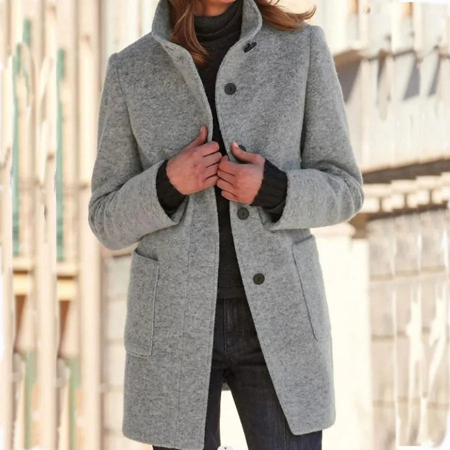 Elegant women's jacket with stand-up collar - camille