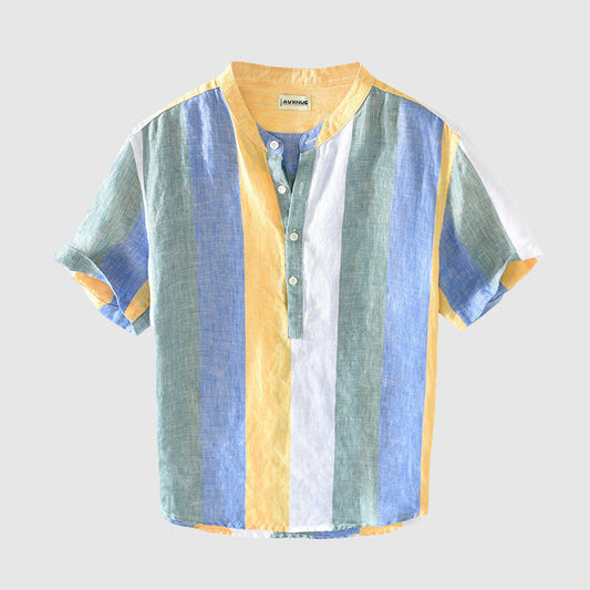 Charles Morrison Striped Flax Summer Shirt