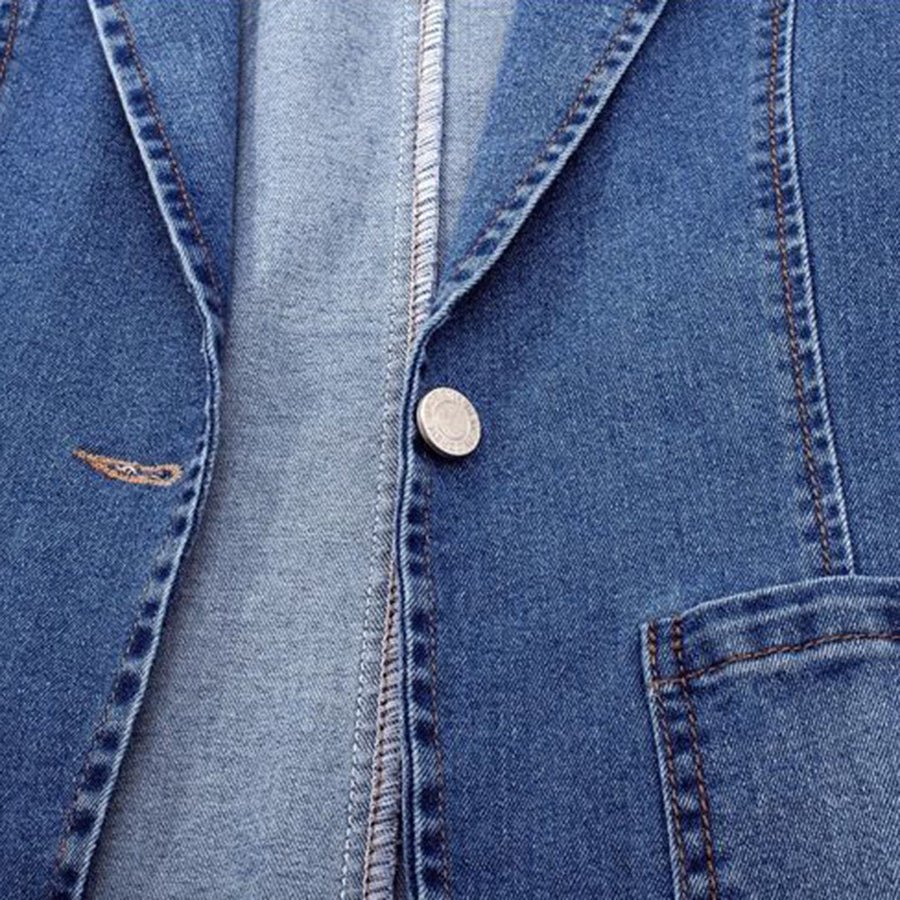 Sidney - slim denim jacket with one button