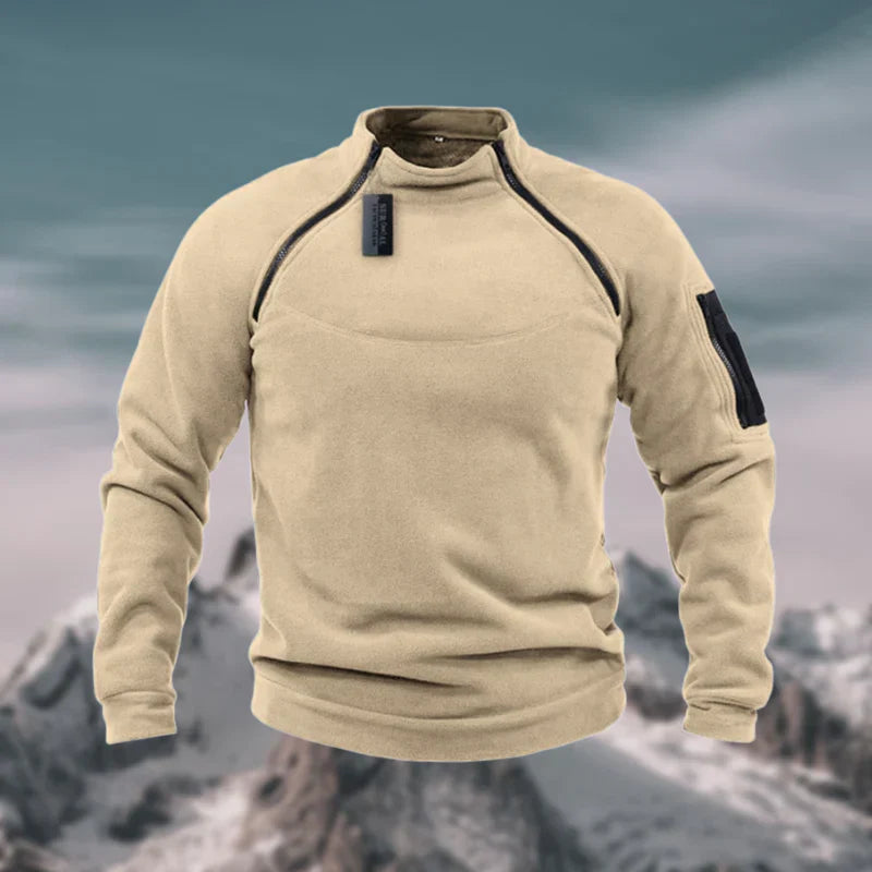 Windproof and tactical men's fleece pullover