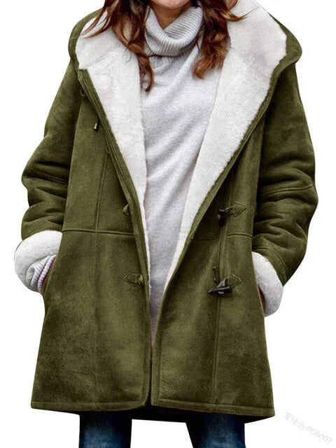 Isabella - casual fleece lined coat with hood