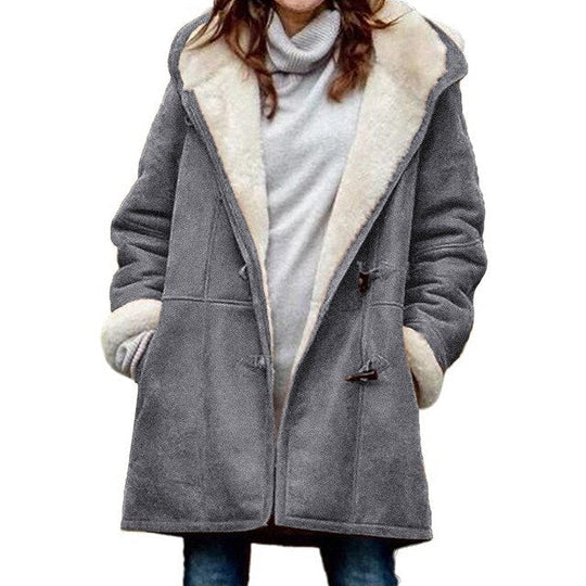 Isabella - casual fleece lined coat with hood