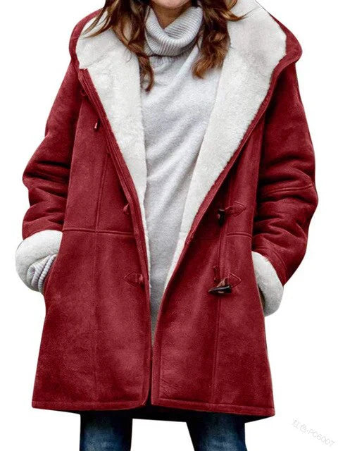 Isabella - casual fleece lined coat with hood