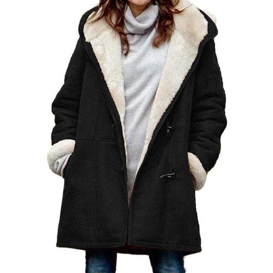 Isabella - casual fleece lined coat with hood