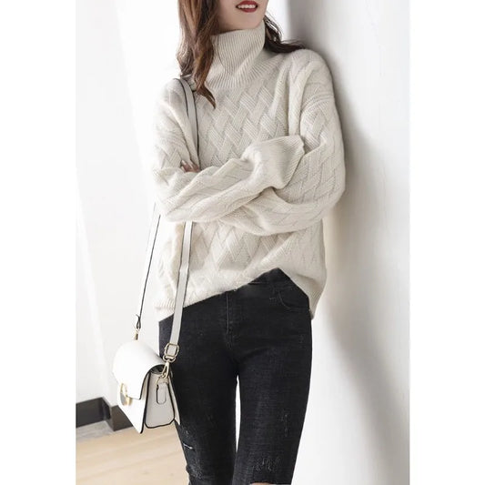 Goldie Sweater | Elegant Chic Cashmere Turtleneck Sweater