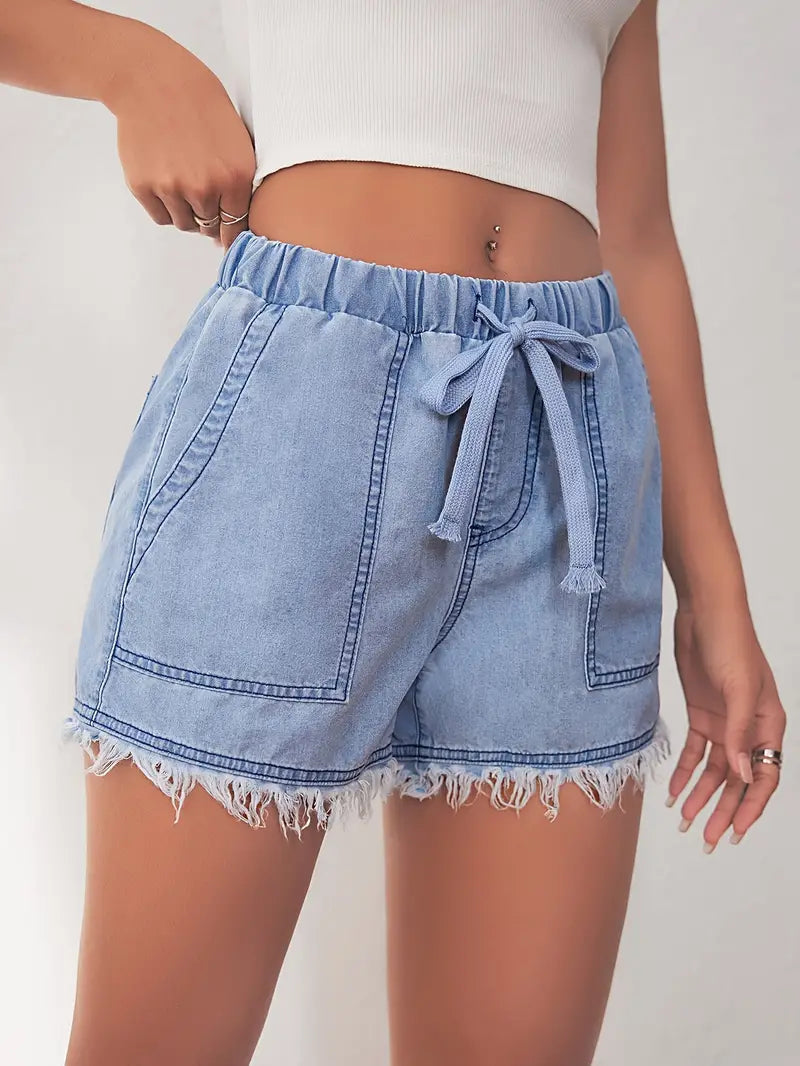 Eleanor – denim shorts with elastic waistband for spring/summer