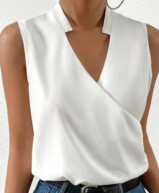 Elegant sleeveless plain top