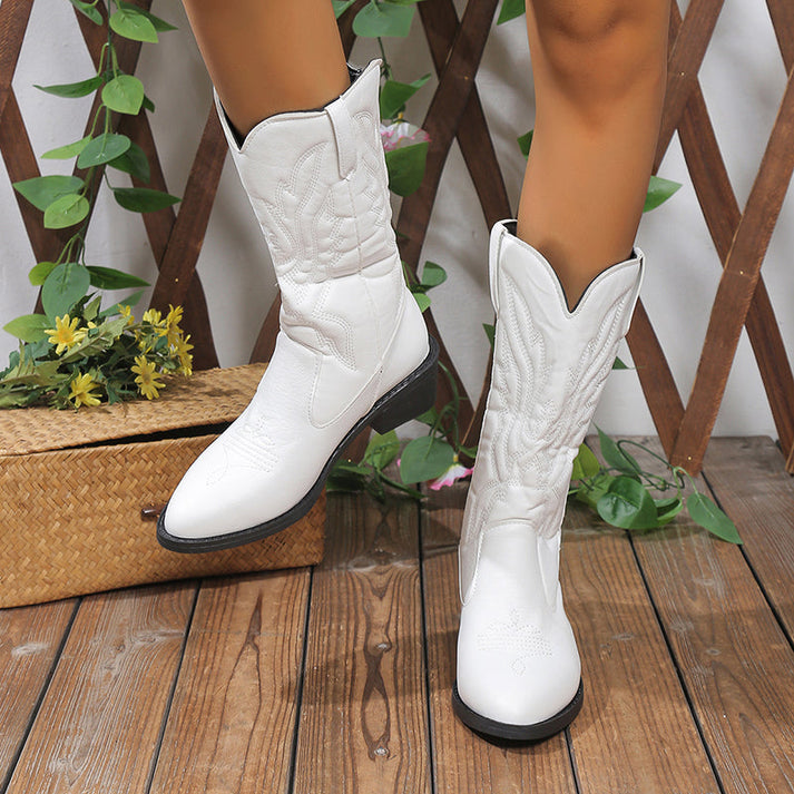 Quinnlyn white cowboy boots for women