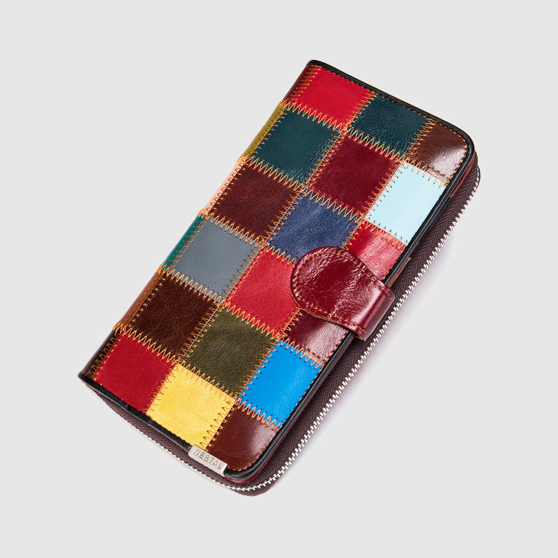 Emie-Daly Patchwork Genuine Leather Wallet