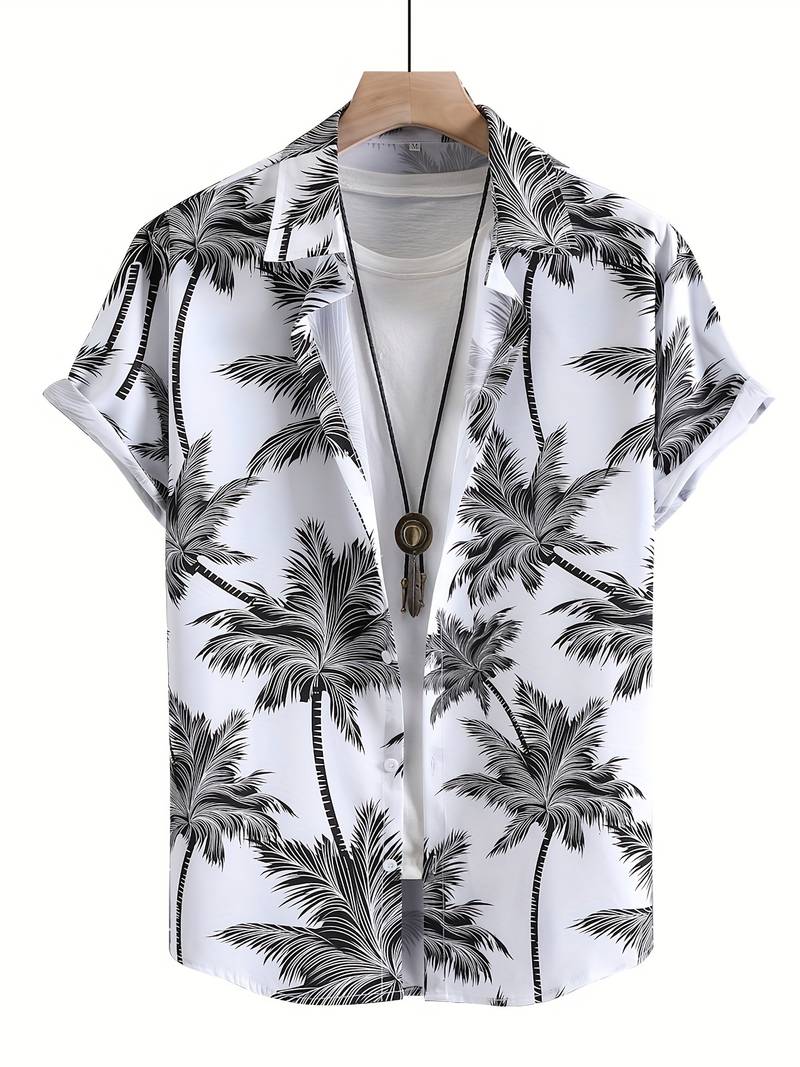 Ethan - coconut tree print hawaiian shirt