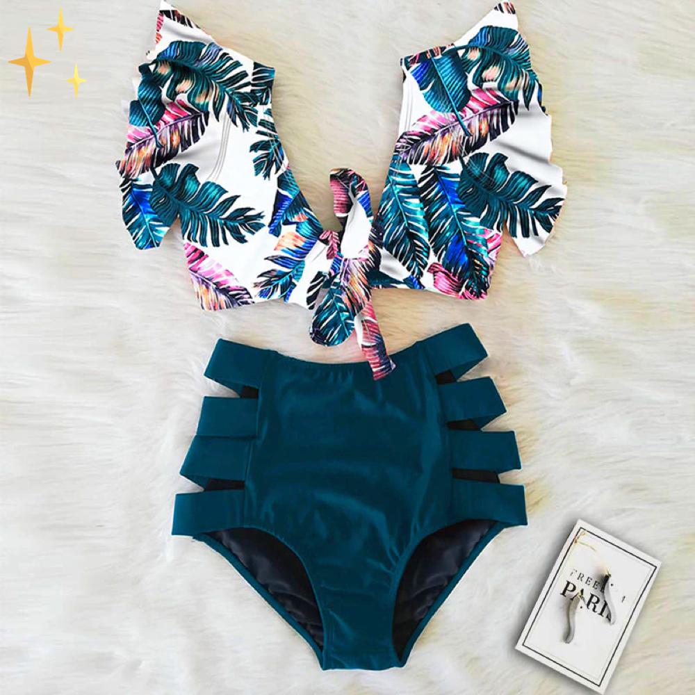 Mia Floral Ruffle Bikini Set