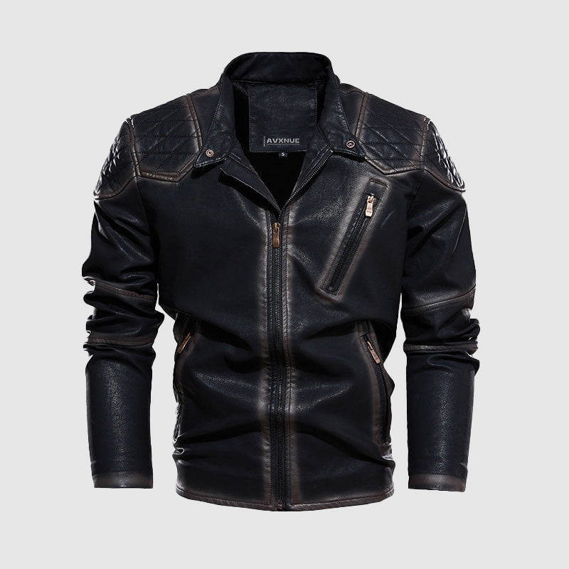 Frank Hardy Metallic Biker Leather Jacket