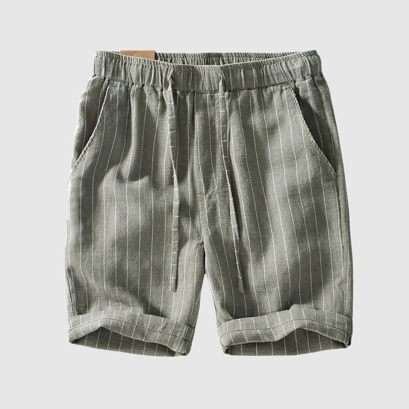 Frank Hardy Striped Ramie Shorts