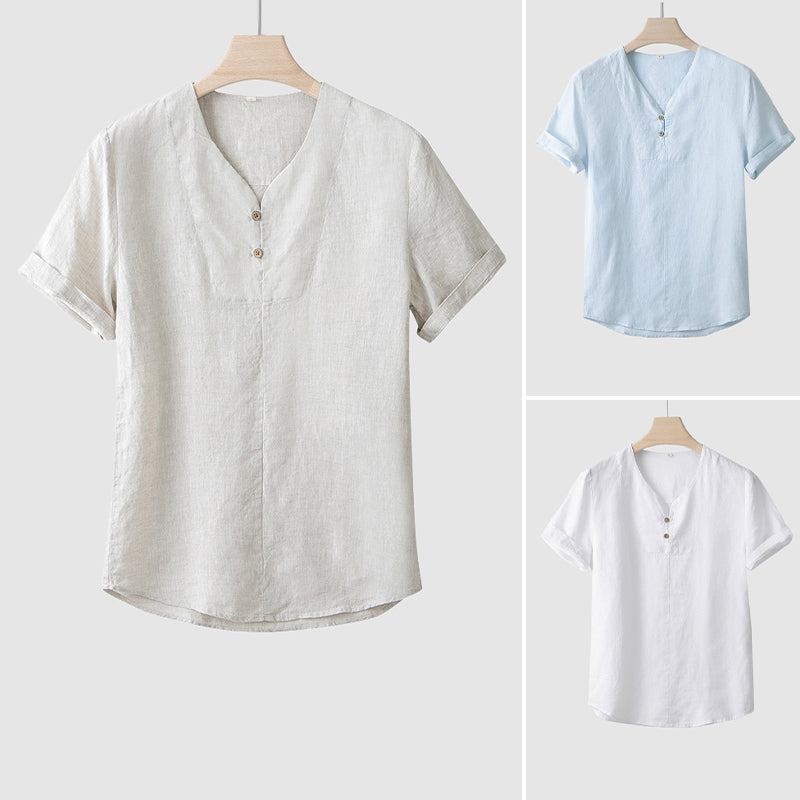 Frank Hardy Tasmania Short-Sleeved Linen Shirt