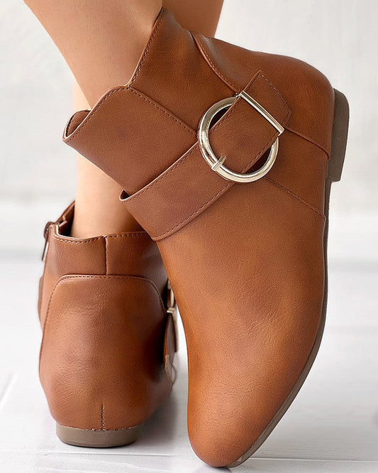 Liora - women's leather boots with buckle