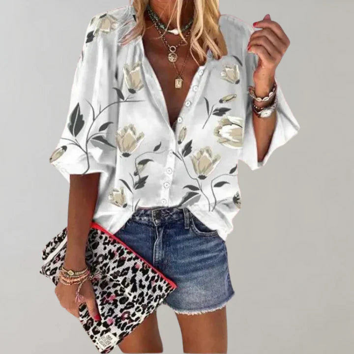 Leona - trendy floral blouse