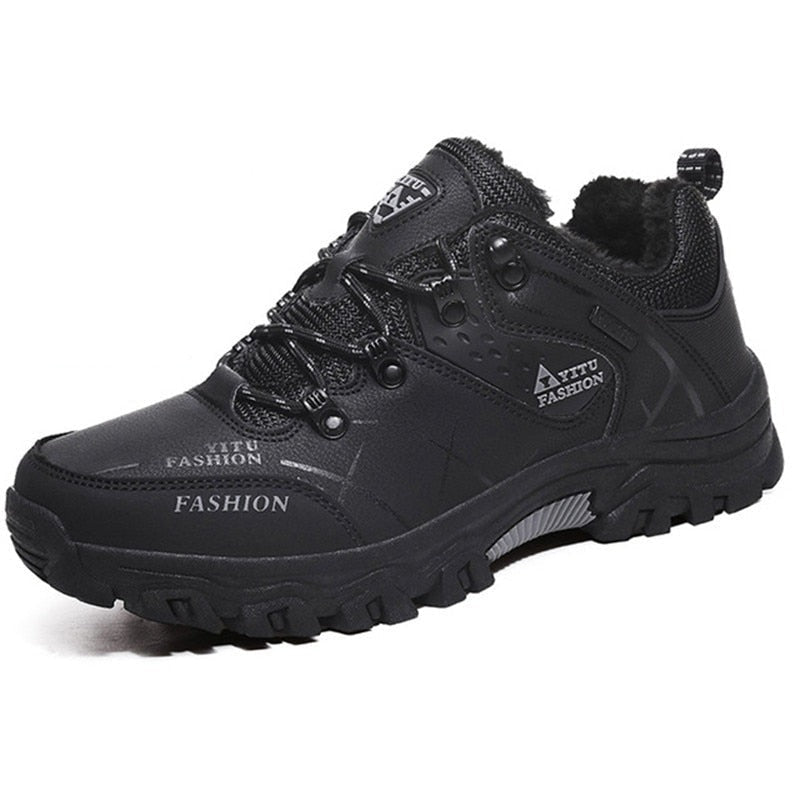 Winter snow for men, waterproof leather sneakers