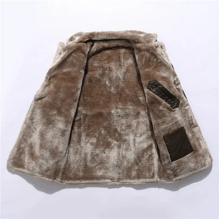 Plasa - short men's coat with sheepskin coat