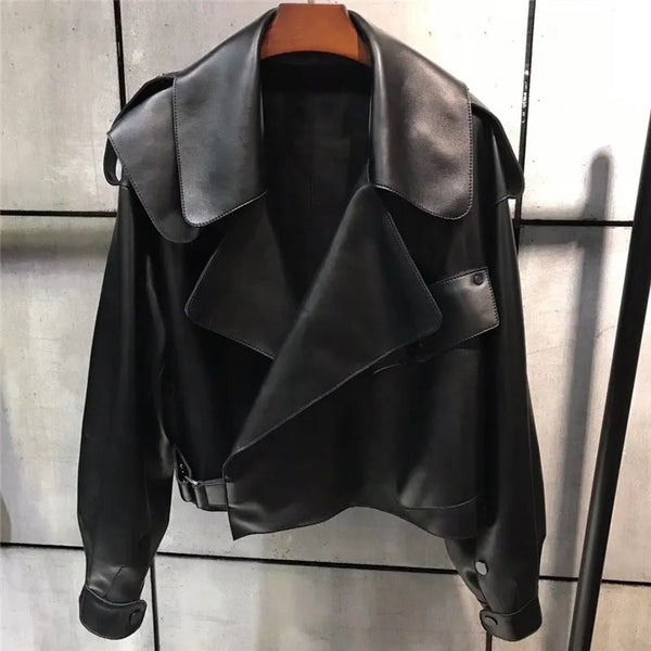 Vintage Vegan Leather Biker Jacket for Women | Ideal for All Seasons