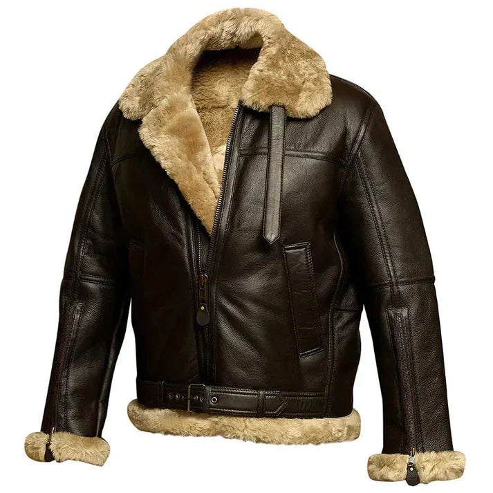 Comfortable bomber style leather jacket for men | ideal for all seasons