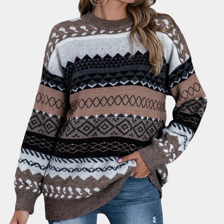 Vintage style striped women's jumper