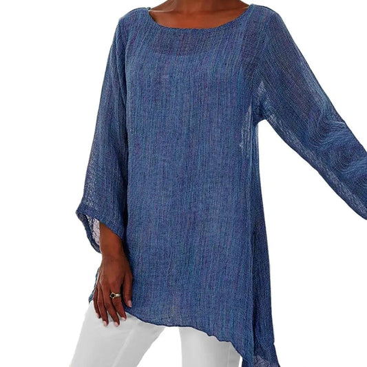 Katherine - Women's Long Shirt - Casual - Linen Timeless Style - Ideal For Spring