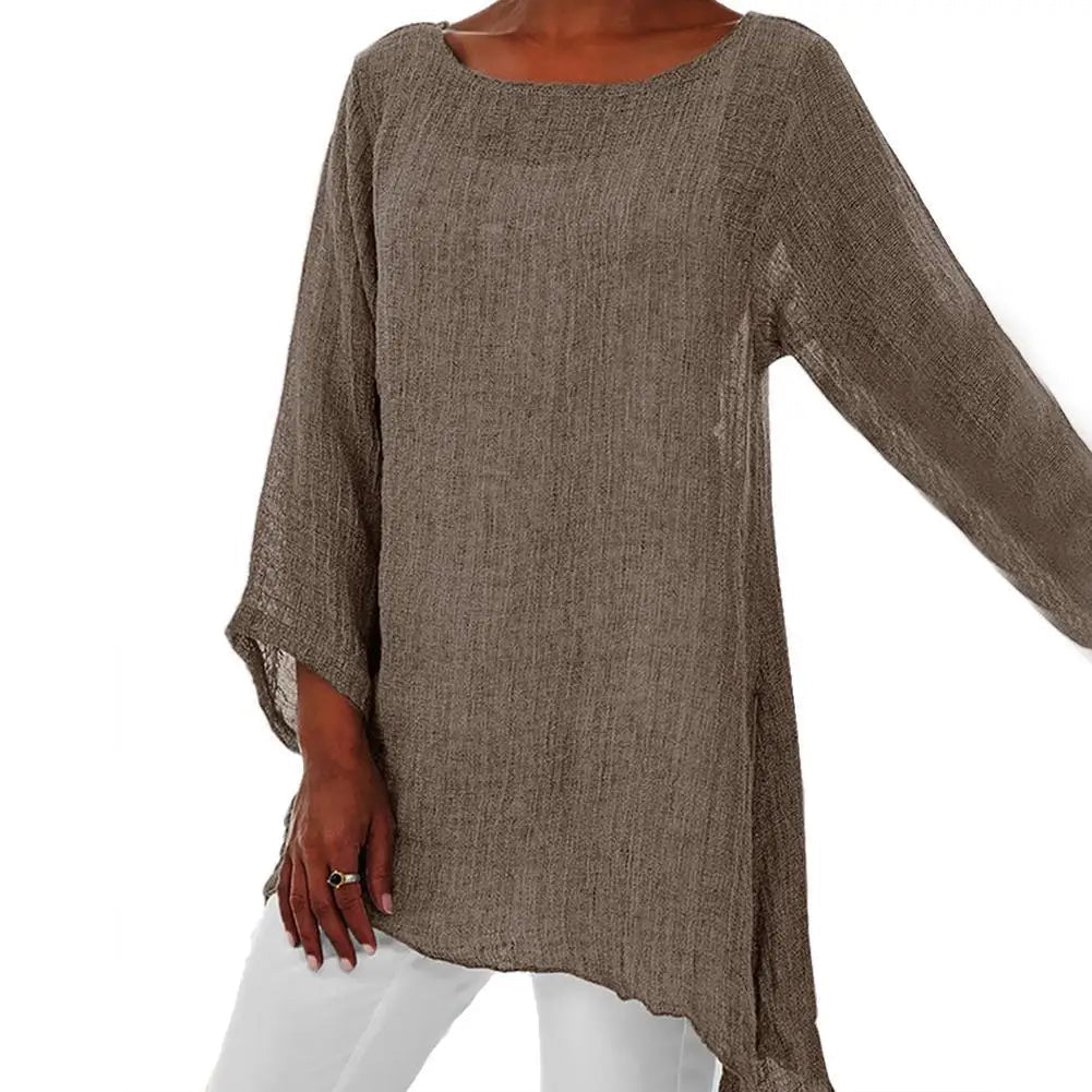 Katherine - Women's Long Shirt - Casual - Linen Timeless Style - Ideal For Spring